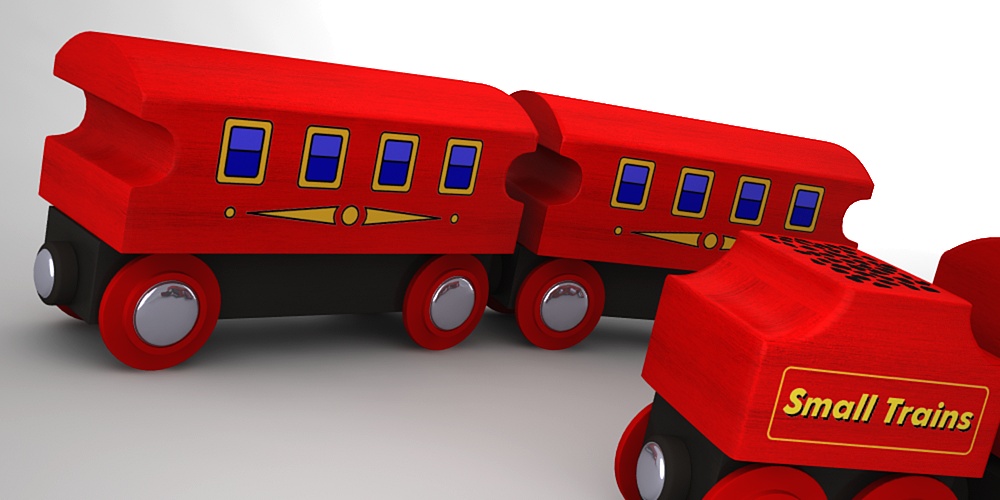 Wooden toy train by Planet Indifferent